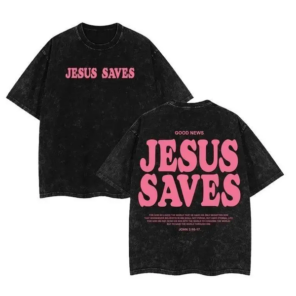 Jesus Saves Washed T-Shirt (her)
