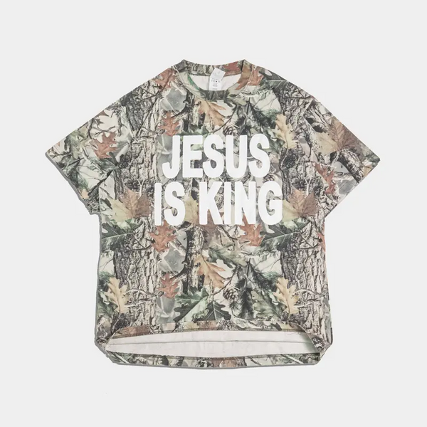 Jesus Is King Camo Heavy Tee (her)